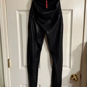 SPANX Black Faux Leather Leggings